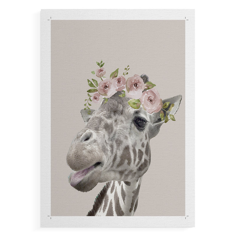 «Peek A Boo Giraffe I», impression sur toile seulement - non encadrée, H 36 po x l 24 po
