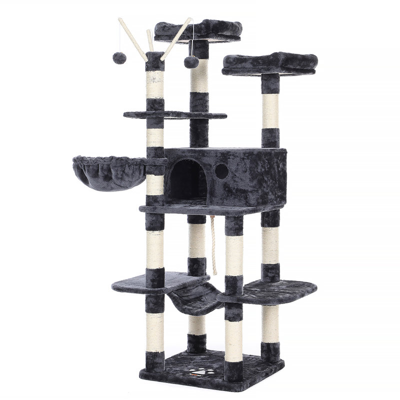 158cm H Cat Tree, Smoky Grey
