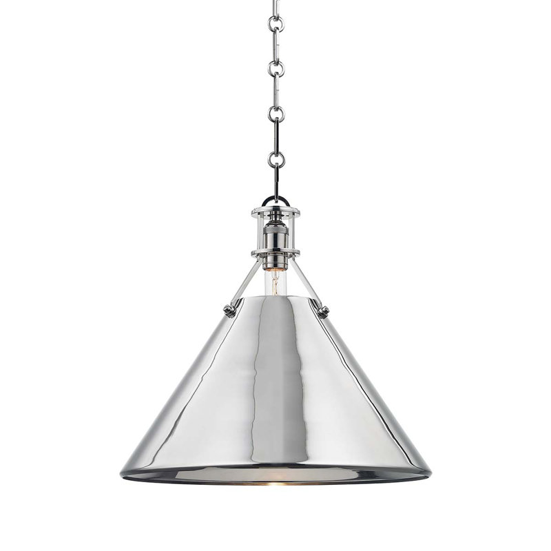 Luminaire suspendu en métal n ° 2 par Mark D. Sikes, Nickel poli