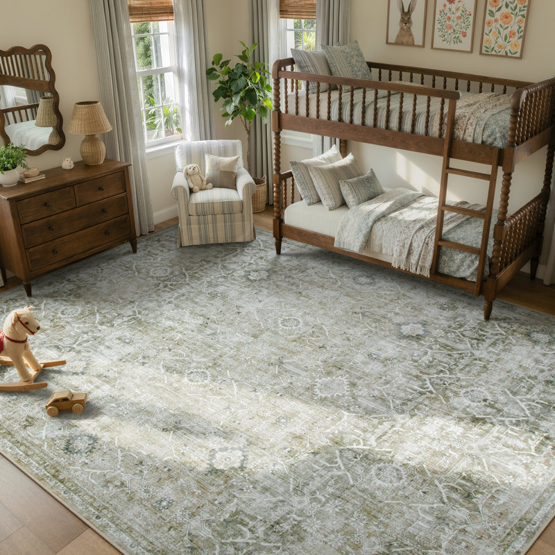 Tapis lavable rétro Tribal Cashmere, Rectangle 10 pi x 14 pi