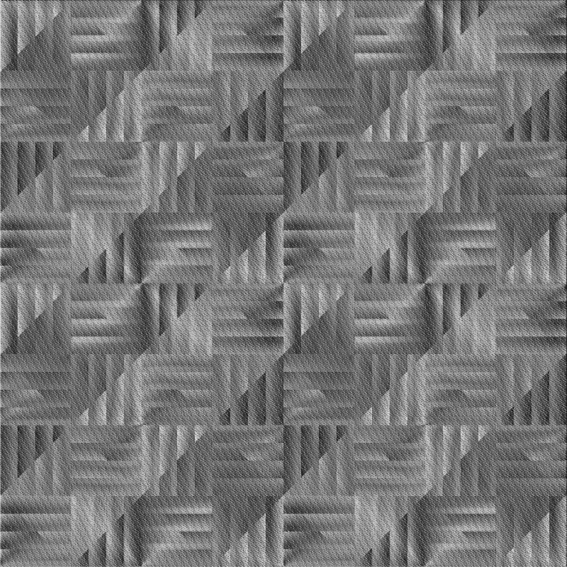 Tapis géométrique en laine gris, Carré 7 pi