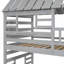 Lit superposé simple avec lit gigogne et glissade - aucun sommier nécessaire, structure en pin robuste (L 94,5 po x l 45,5 po x H 94 po)-1921453791
