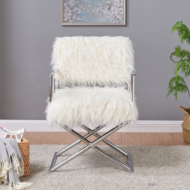 Upholstered Armchair, White