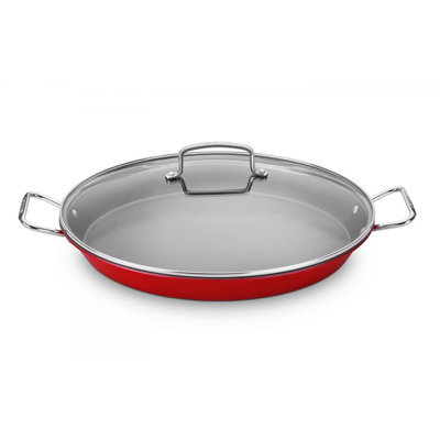 Poêle à paella en acier inoxydable antiadhésif avec couvercle Cuisinart