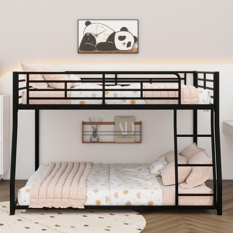 Sturdy Metal Drop-Down Bunk Beds, Full XL Over Queen