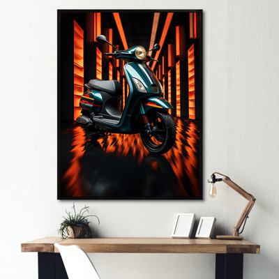 Scooter Serenity Neon Lights sur impression sur toile