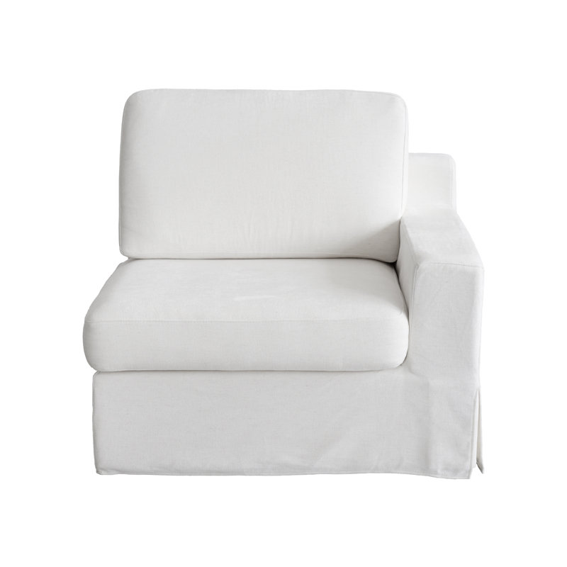 Oecusse Upholstered 38.6 " Linen Sectional, Beige