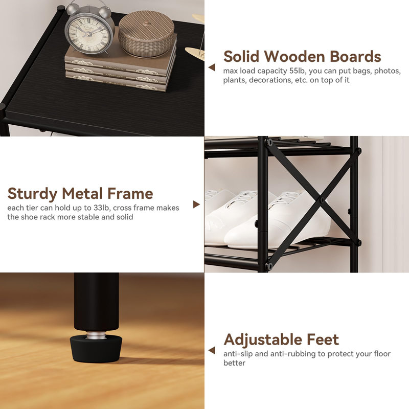 40 Pair Shoe Rack, Black