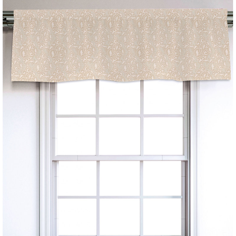 Sateen Damask Ruffled Window Valance