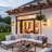 Outdoor Wall Lights with Gold Frame,16 Inch, E12, Sand Black & Gold