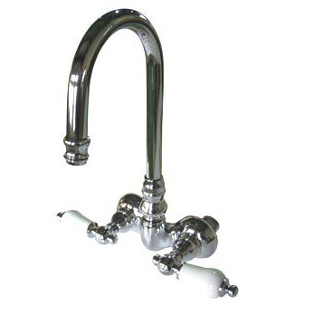 Kingston Brass Vintage Two-Handle 2-Hole Tub Wall Mount Clawfoot Tub Faucet Kingston Brass 