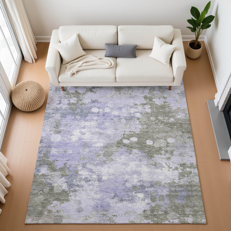 Premium Machine Washable Mouton AMF1992 Abstract Rug, Rectangle 3' x 5'