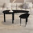 Nesting Cocktail Table with Rotating Top, Solid Wood Legs, Deep Black MDF, Living Room
