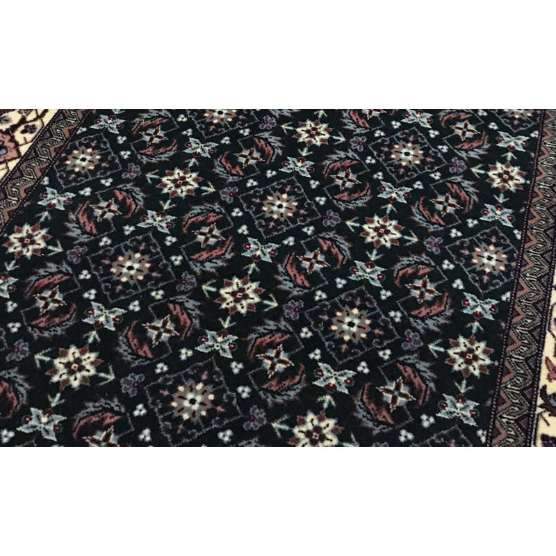 Hand Woven Wool Oriental Area Rug, Green/Ivory