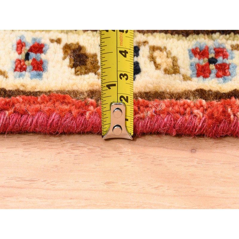 Tapis rouge en laine noué à la main 4 pi 1 po x 6 pi D90A49814F8C41D69C761C96D8F1DC51