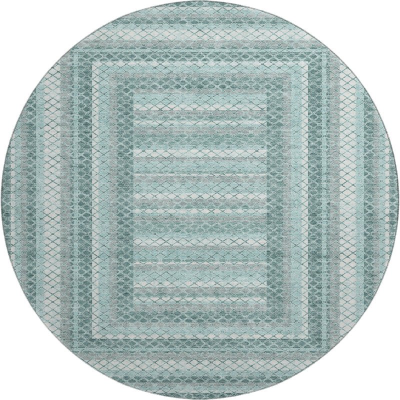 Premium Machine Washable Ariel Geometric Rug, Round 8'