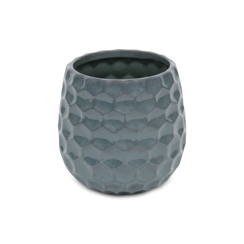 Eddins Handmade Ceramic Pot Planter, Blue, 5.5" H x 5.75" W x 5.75" D