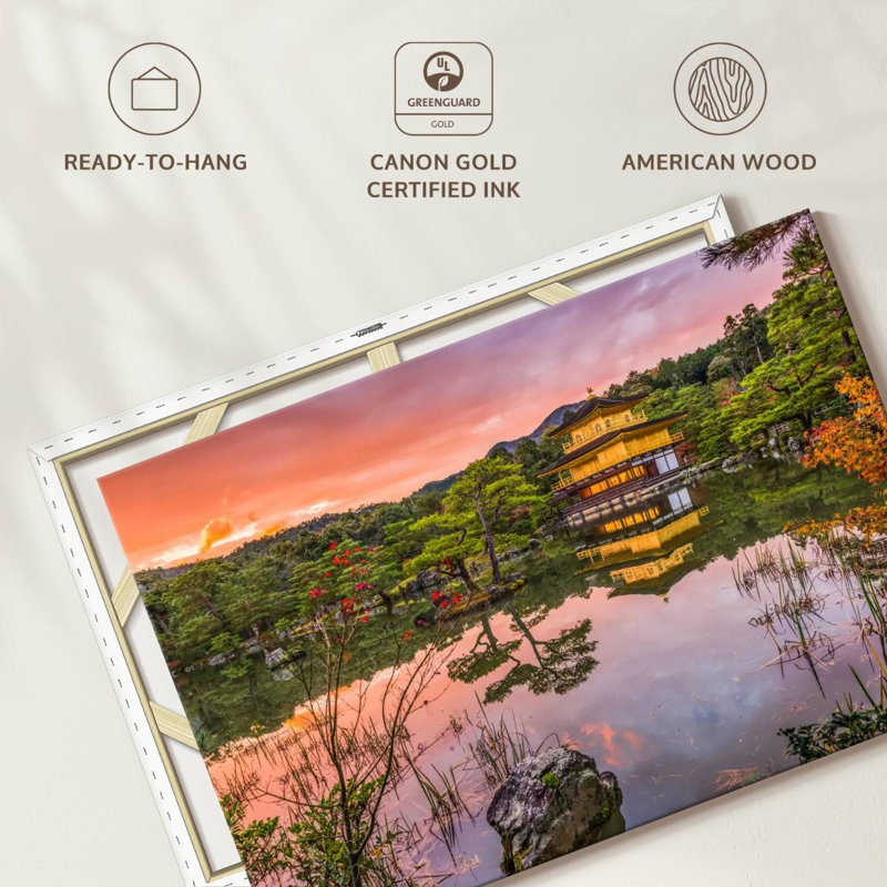 Adella Sunset At Kinkaku-Ji Temple, 34" H x 51" W