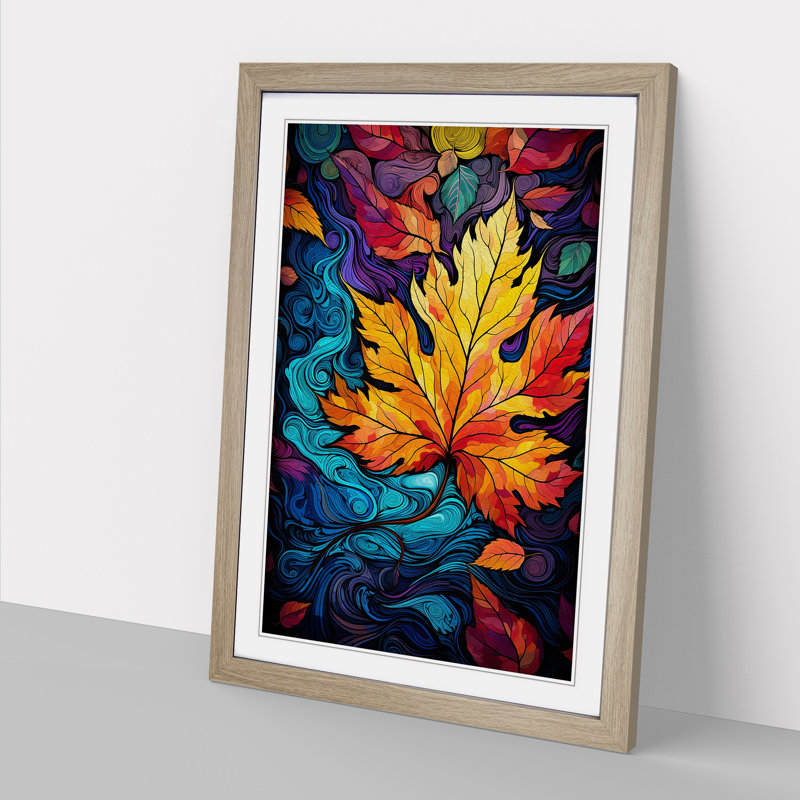 Leaf Futurism No.2 - Framed Print, 46cm H x 34cm W x 2cm D, Oak
