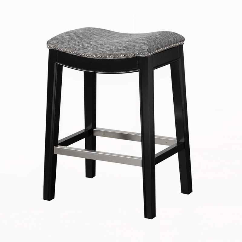 Tabouret de comptoir Saddle, Siège gris / structure noire