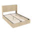 Cadre de lit plateforme Queen en bois cannelé avec tête de lit rainurée ondulée et rangement à ouverture hydraulique, chêne