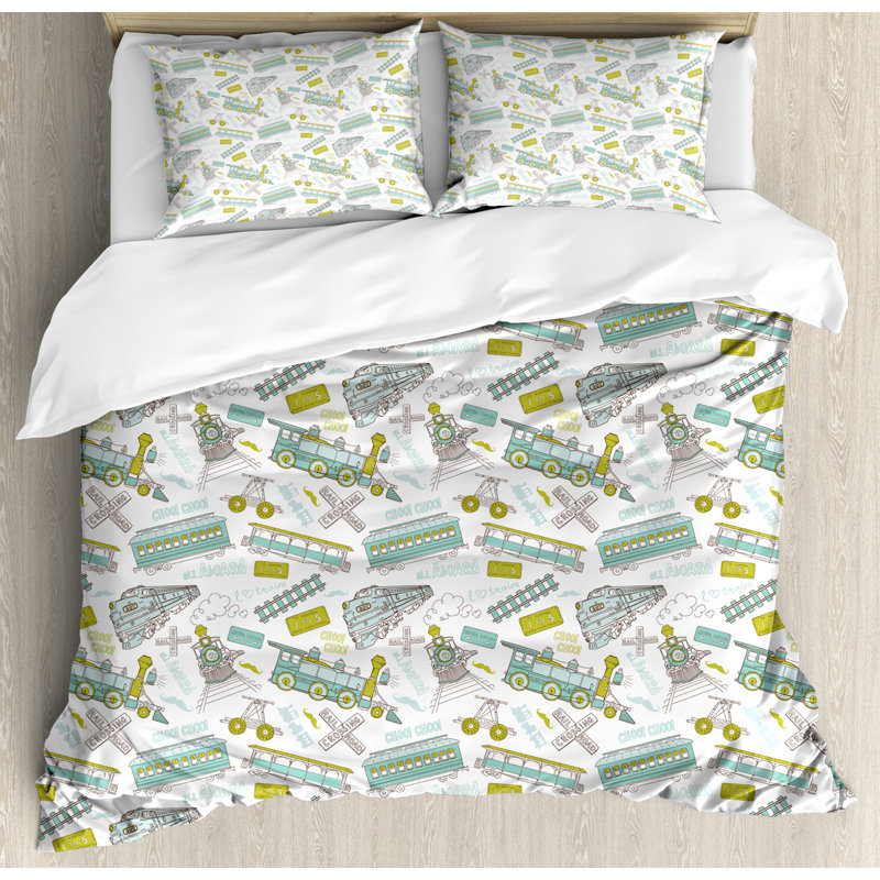Steam Engine Modern & Contemporary Polyester Duvet Cover, King