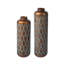 Vases de plancher cylindriques en métal doré avec finition vert-de-gris