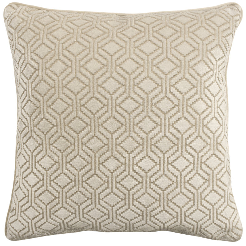 Avenue Geometric Square Throw Cushion, Cream Geometric