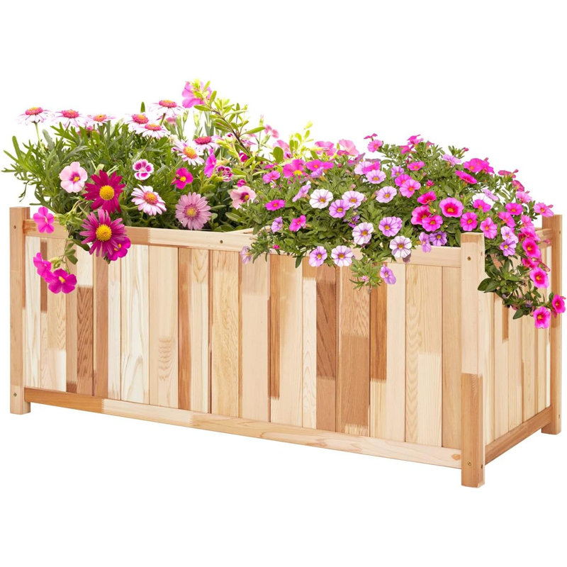 Latitude Run® Garden Bed, 48X20x20” Wooden Flower & Herb Planter Box