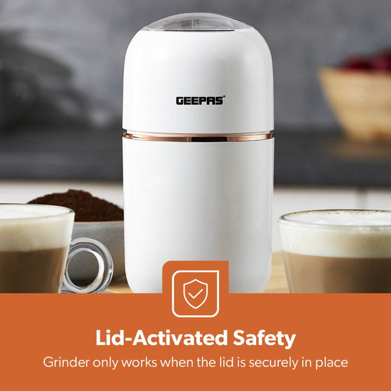 Geepas Stainless Steel Electric Blade Coffee Grinder, White
