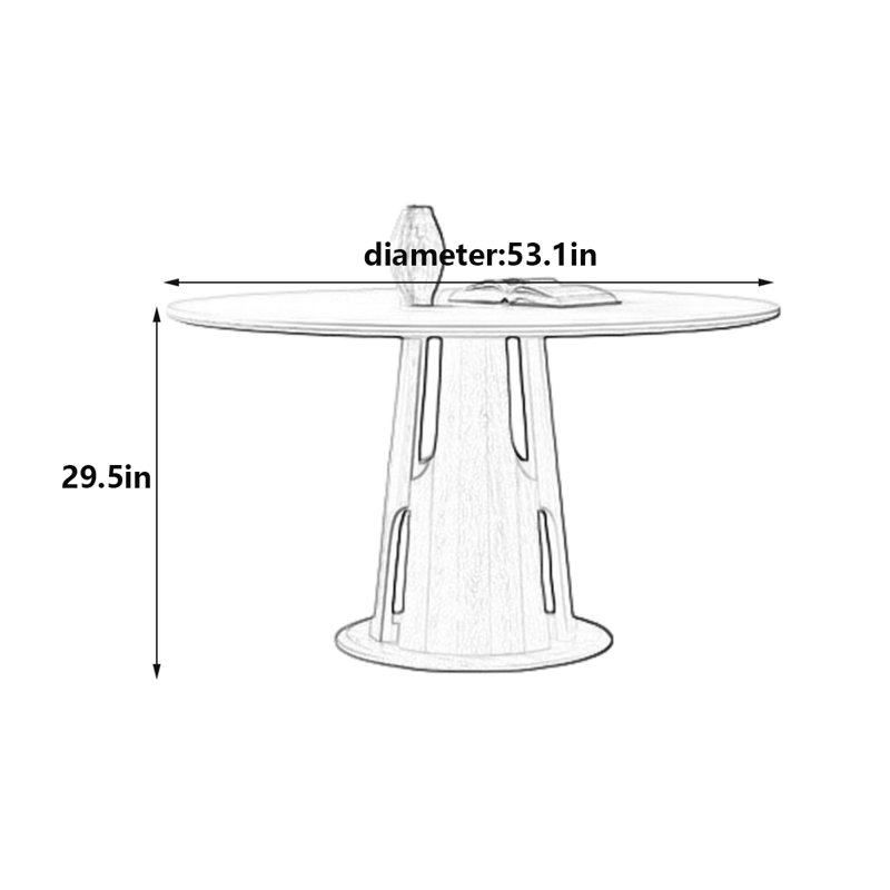 Table de salle à manger Minimalist, H 29,5 po x L 53,1 po x l 53,1 po