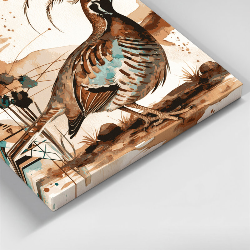 Art mural sur toile 43 "Southwestern Animals Quail", H 11 po x l 14 po