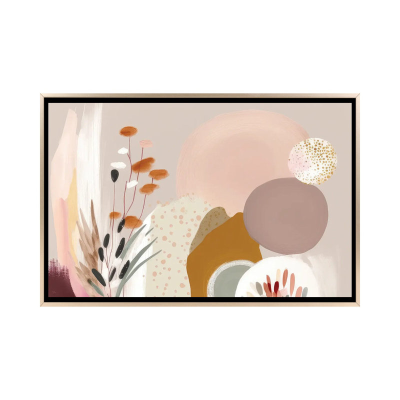 Beautiful Nature Forms, 32" H x 48" W x 1.5" D, No Mat, Champagne Floater Framed Canvas