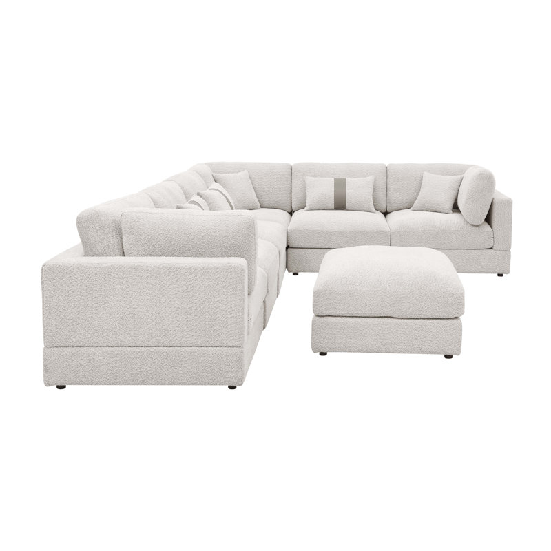 Canapé modulaire de 147 po de largeur, Microfibre kaki