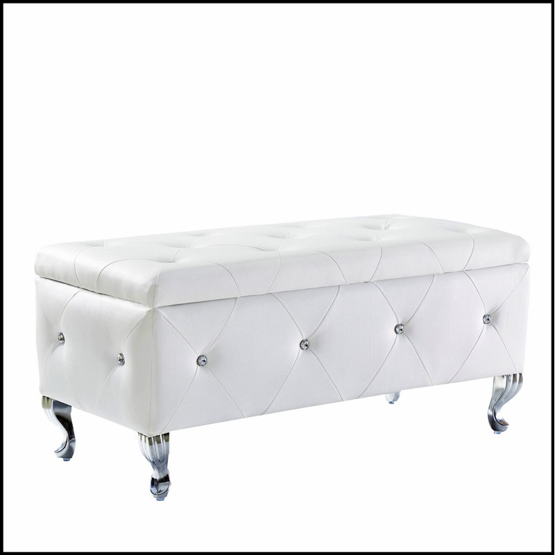 Repose-pieds rembourré avec rangement pour repose-pieds rectangulaire