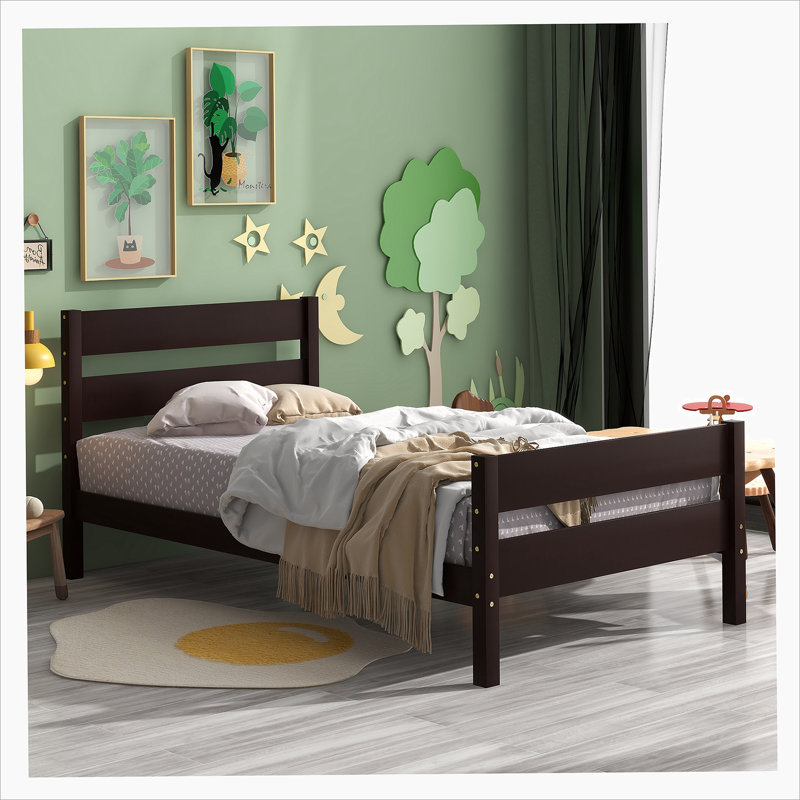Coleman Bed With Headboard And Footboard, Espresso, Twin