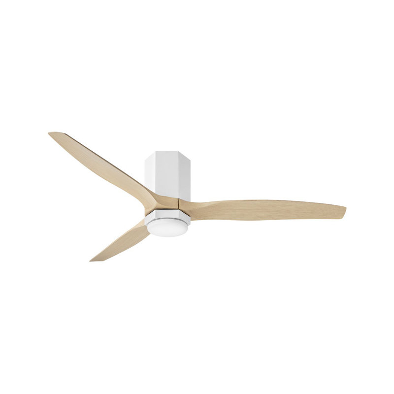 Ventilateur de plafond avec lumières DEL Brocken, 52", Blanc mat / naturel