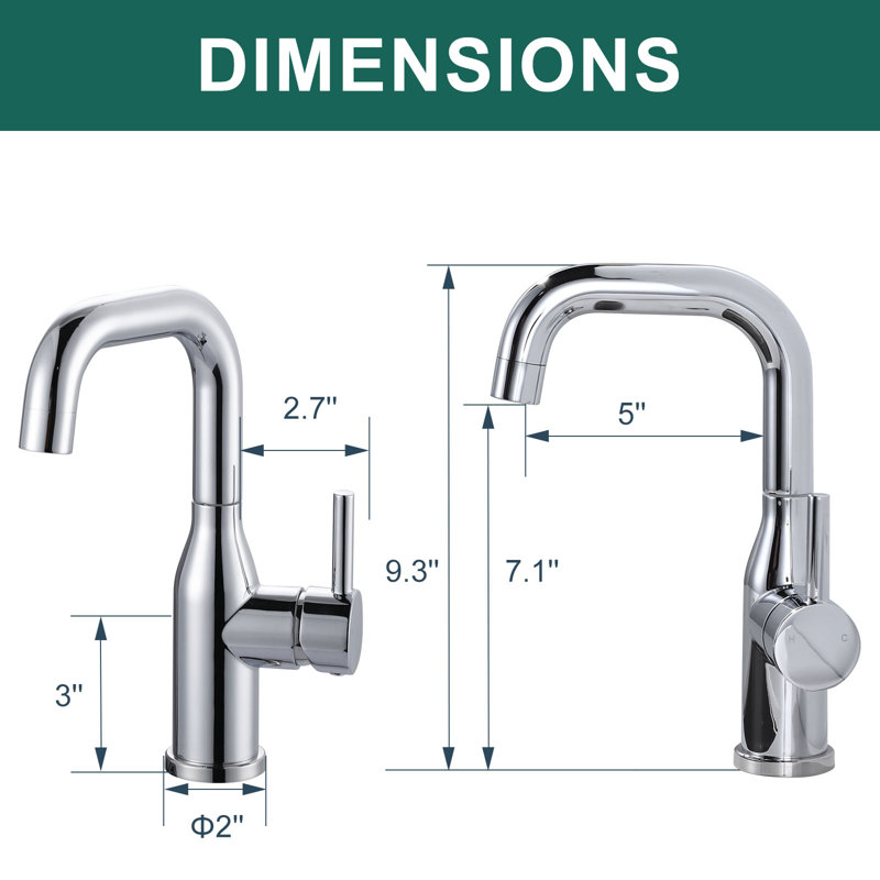 Single Handle Deck Mounted Bar Faucet Inclued Supply Lines, Chrome