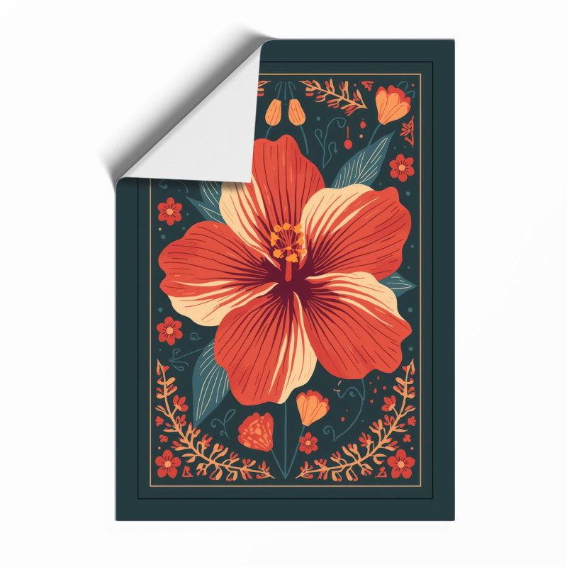 Hibiscus in Bloom Botanical - Framed Print, A2 - 59.4 x 42.0 cm, Unframed
