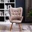Fauteuil en velours brun chocolat - pieds en bois massif les plus résistants, chaise d'appoint avec dossier en tissu soyeux, structure de pieds-1985990012