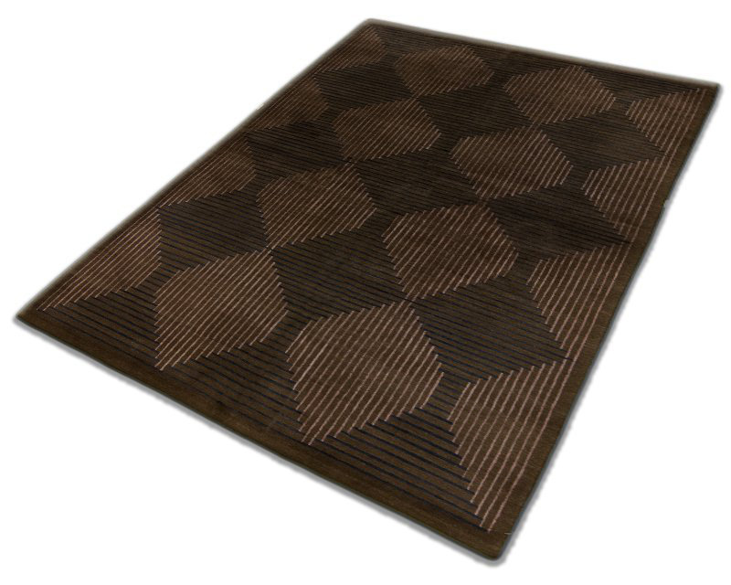 Custom Geometric Area Rug in Dark Gray