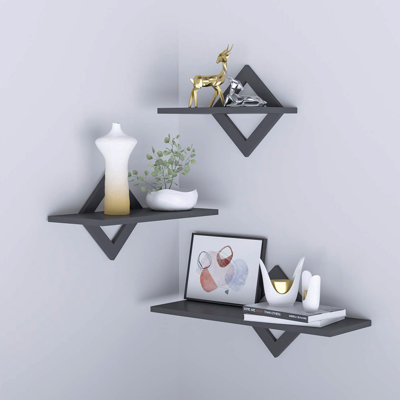 Macedon 3 Piece Diamond Floating Shelf