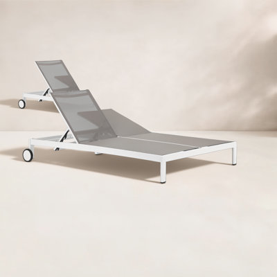 Isabella 53'' Outdoor Powder Coated Aluminum Double Chaise