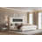 60.4" H Modern King Size Bed with Corduroy Upholstered Headboard & Fireplace,White-1537769257-1537769268