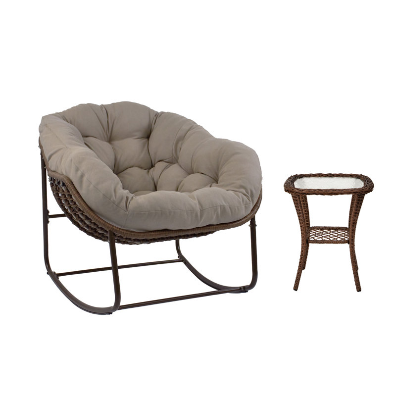 Ensemble de chaises berçantes Bayou Breeze Carson, Gris