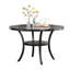Ensemble de salle à manger moderne et classique en bois naturel Table de salle à manger ronde 4X Chaises d'appoint en tissu gris anthracite