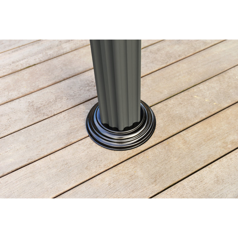 Roma 89" Gray Aluminum Garden Gazebo with Bronze Glazing