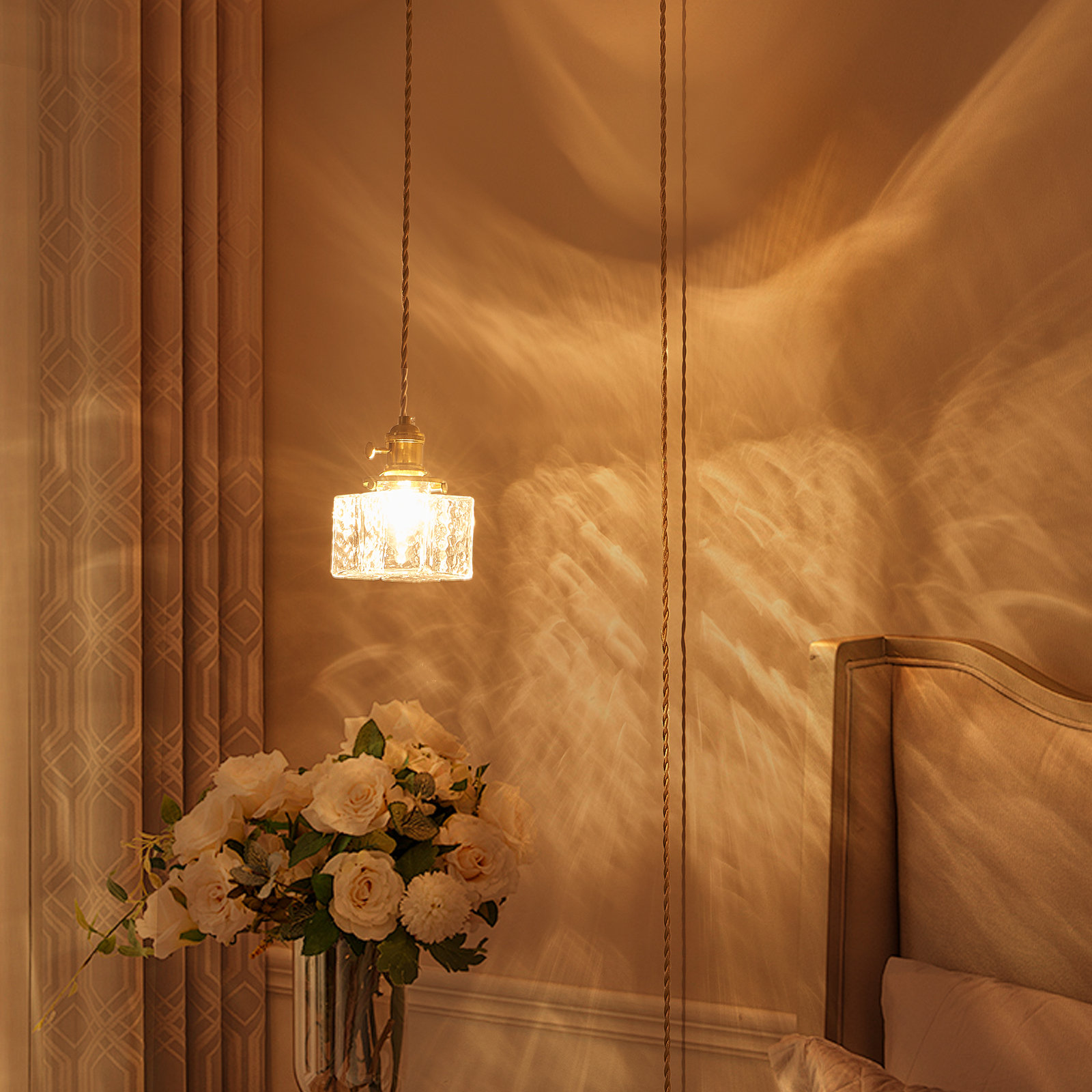 Curated visual reference: Picture Idea: Winston Porter Plug In Pendant Light Clear Cube Glass Shade