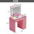 Makeup Vanity Set with LED Lighted Mirror HD Glass Top Built-in RGB Light Strips 6 Drawers-523901909