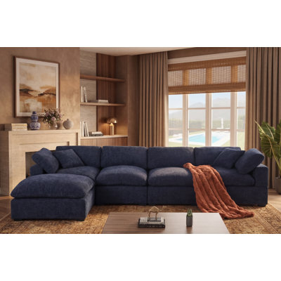 Weikko 143.2" Wide Upholstered Chaise Sectional
